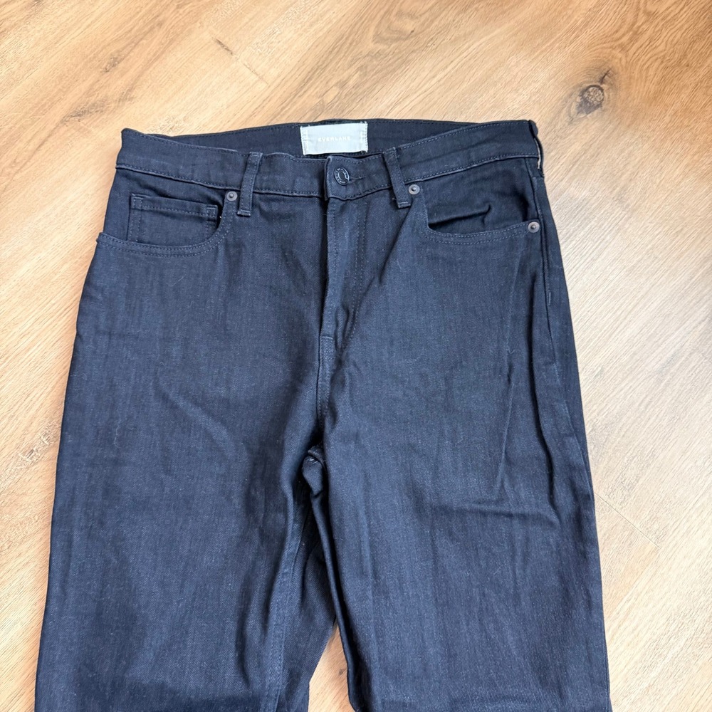 EVERLANE Black High Rise Flare Jeans Raw Hem Size 29 Regular - Picture 2 of 8